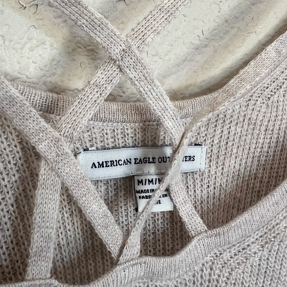 American Eagle Outfitters | Beige Knit Criss-Cross Beachy Tank - Picture 5 of 7